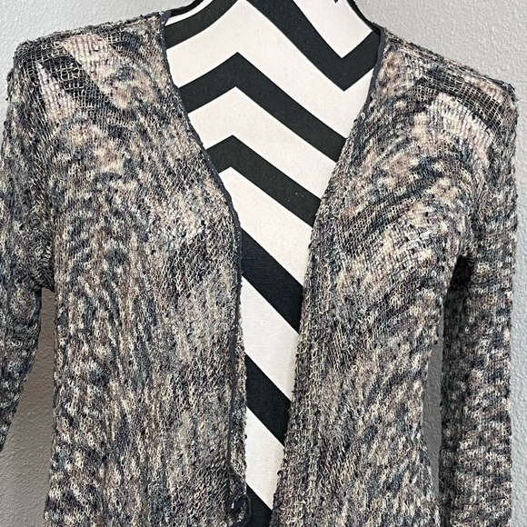 Boho Lagenlook Whimsigoth Forest Fairy Neutral OS Loose Knit Front Tie Cardigan - Picture 4 of 10